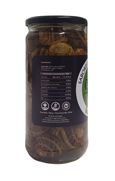 Caracoles en conserva cocidos al natural. (Pack de 3 botes) - Imagen 4
